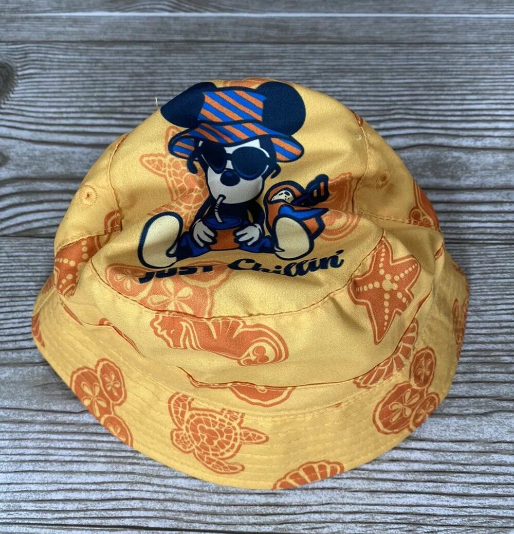 Disney Parks Official Toddler Cute Yellow Beach Bucket Cap Hat Mickey Mouse
